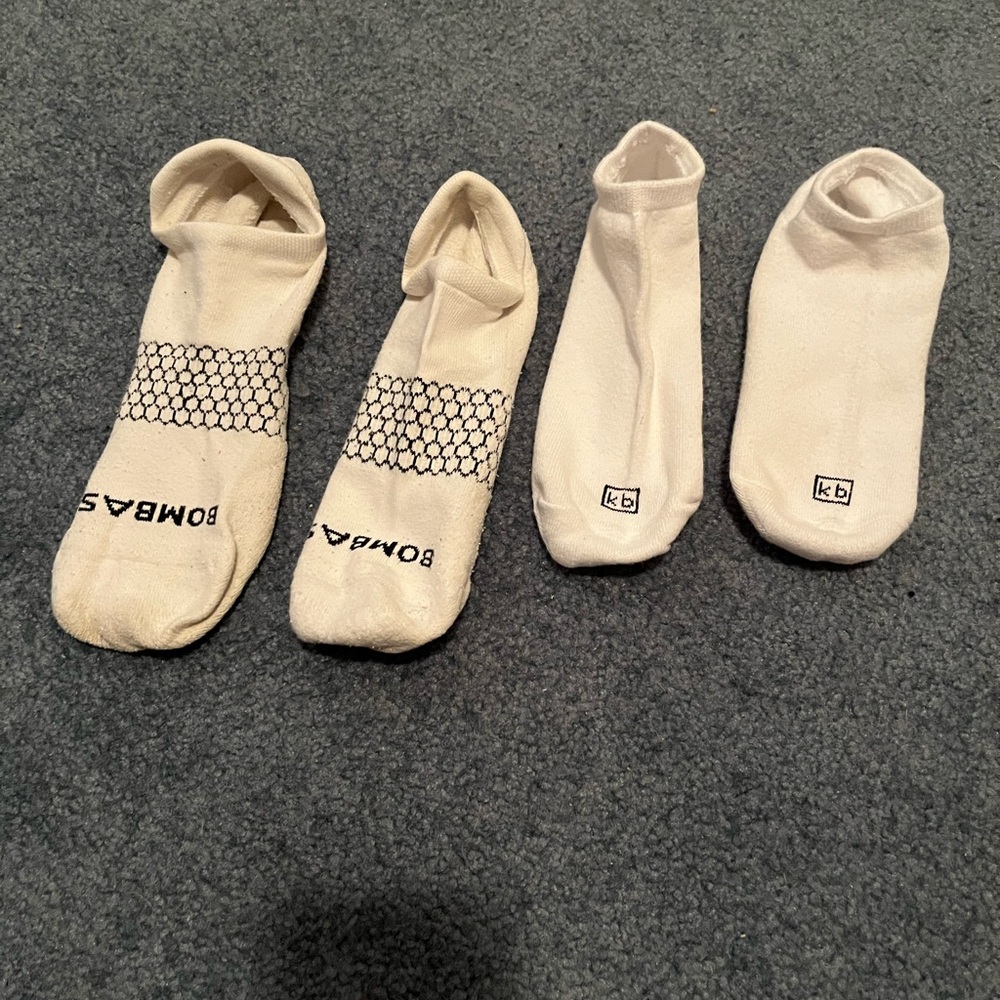 2 pack of Bombas and KB no show socks